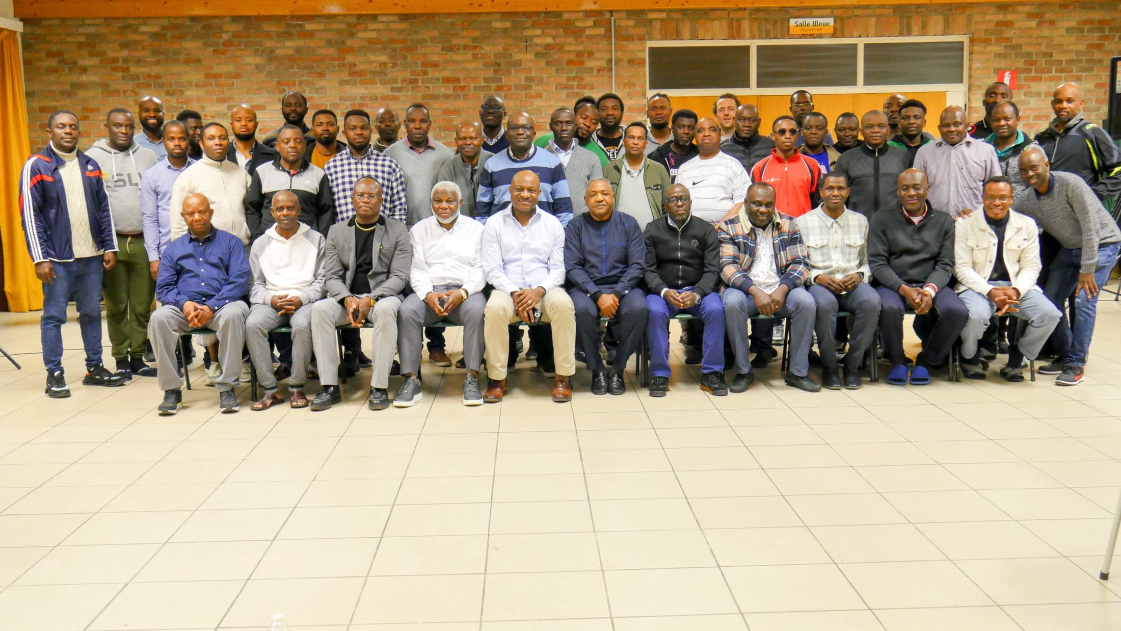 The men of the church together for a group photograph