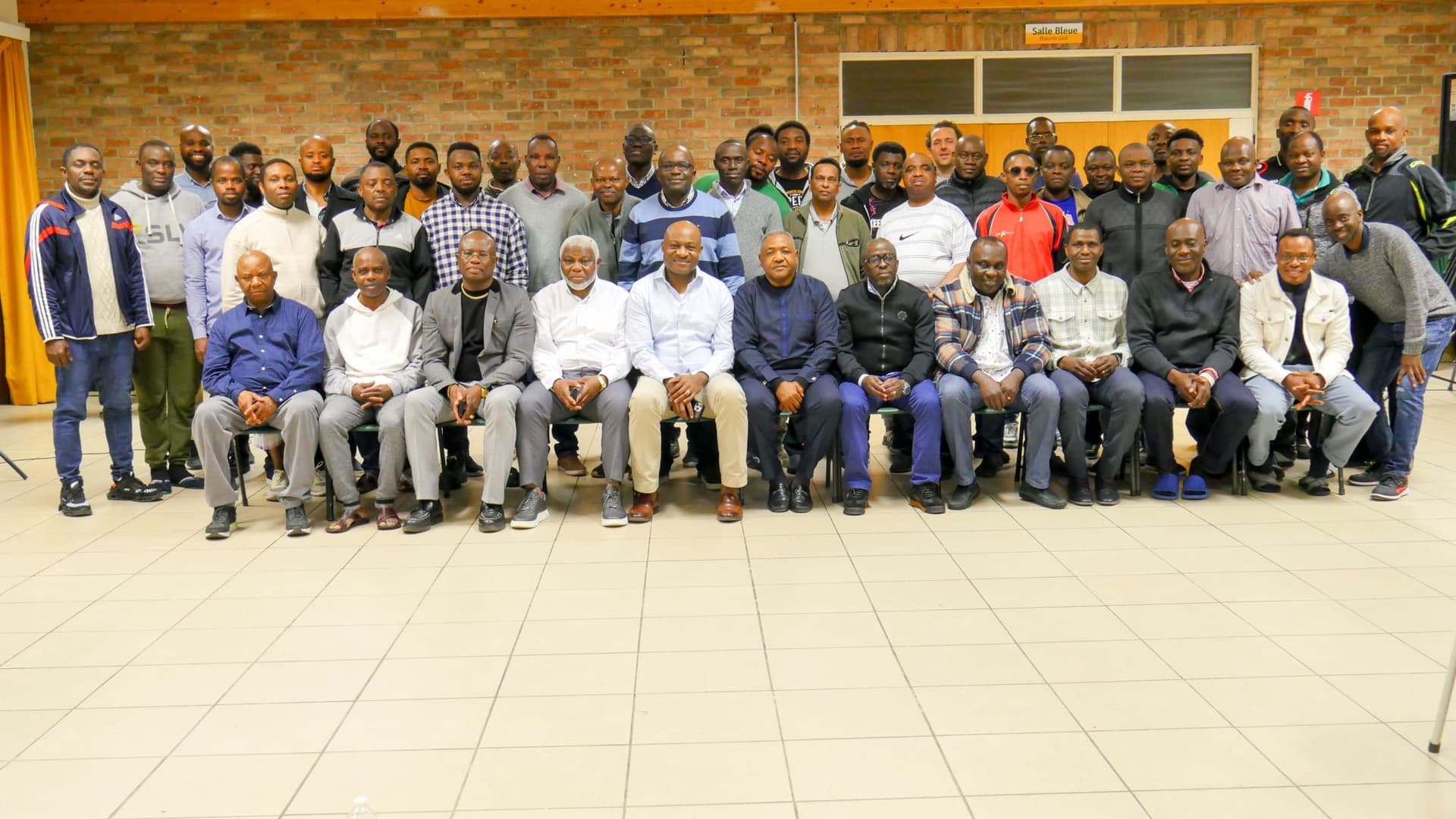 The men of the church together for a group photograph