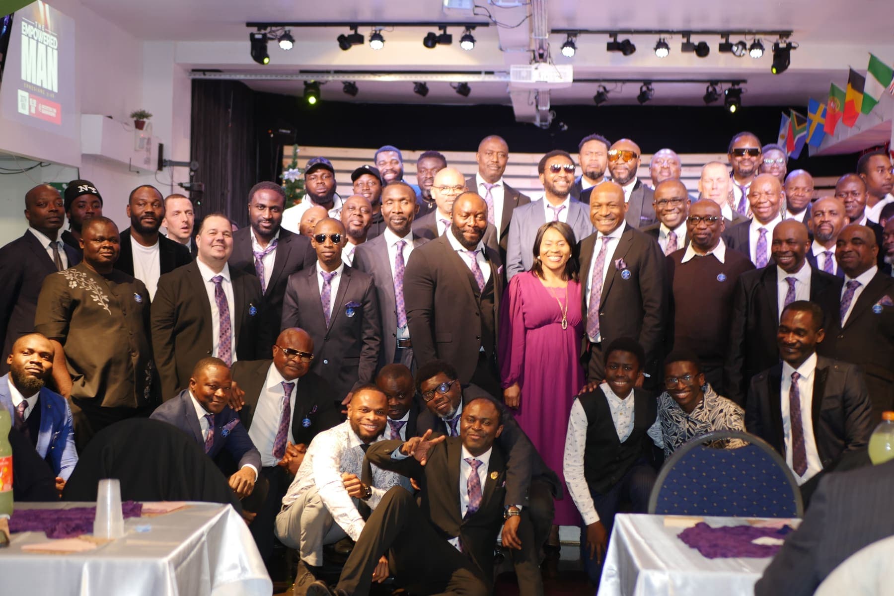 A group photograph of the men on Men’s Day